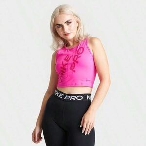 Pro Dri-FIT Crop Tank in Laser Fuchsia/Fire Berry